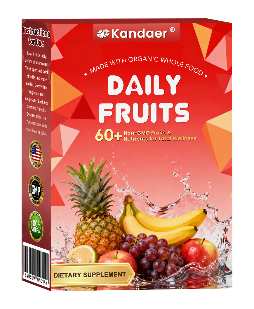𝐊𝗮𝗻𝐝𝒂𝒆𝒓®60+ Non-GMO Fruits Oral Solution, made with organic whole-food superfruits for total wellness.