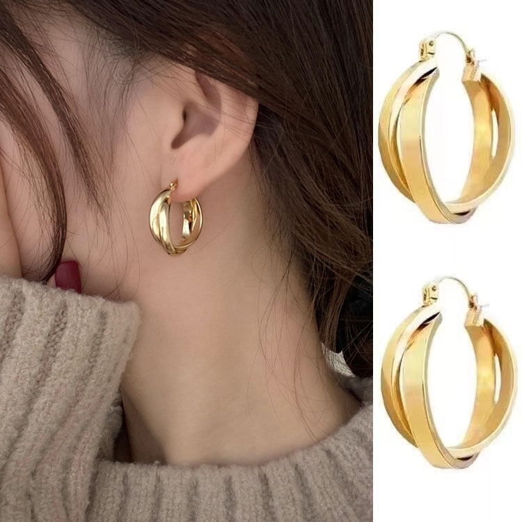 2025 Korean New Simple Temperament Circle Pearl Earrings Fashion Small Versatile Earrings  Jewelry