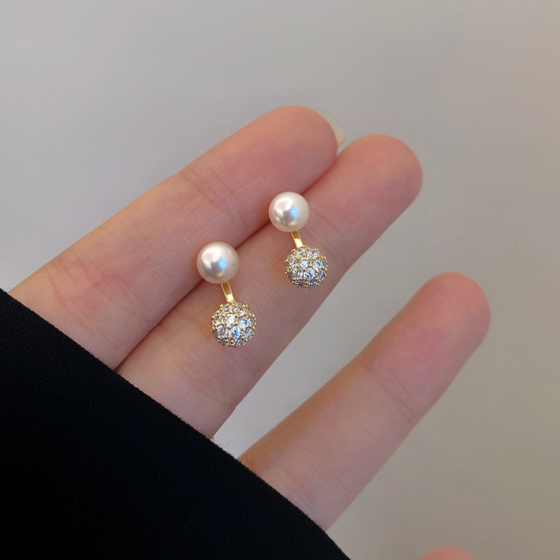 2025 Korean New Simple Temperament Circle Pearl Earrings Fashion Small Versatile Earrings  Jewelry
